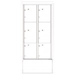 6 Parcel Lockers - 4C Depot Mailbox Module - 4C16D-6P-D