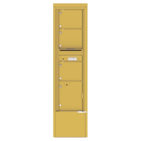 3 Tenant Doors with 1 Parcel Locker and Outgoing Mail Compartment - 4C Depot Mailbox Module - 4C16S-03-D