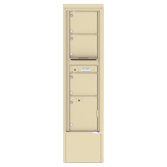 3 Tenant Doors with 1 Parcel Locker and Outgoing Mail Compartment - 4C Depot Mailbox Module - 4C16S-03-D