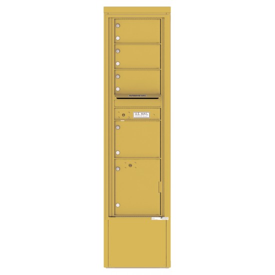 4 Tenant Doors with 1 Parcel Locker and Outgoing Mail Compartment - 4C Depot Mailbox Module - 4C16S-04-D