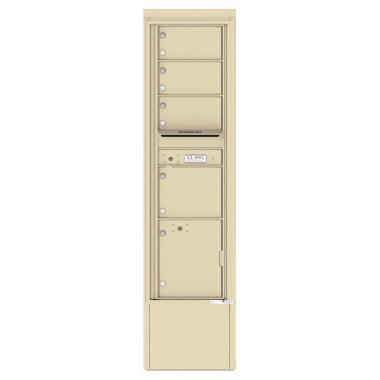 4 Tenant Doors with 1 Parcel Locker and Outgoing Mail Compartment - 4C Depot Mailbox Module - 4C16S-04-D