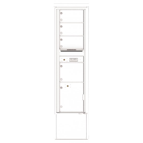 4 Tenant Doors with 1 Parcel Locker and Outgoing Mail Compartment - 4C Depot Mailbox Module - 4C16S-04-D