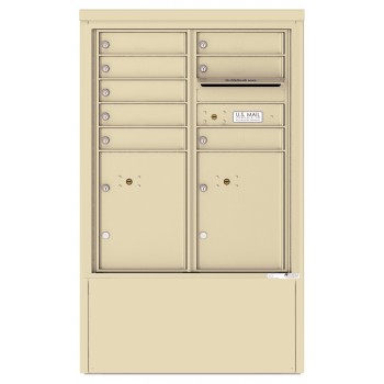 8 Tenant Doors with 2 Parcel Lockers and Outgoing Mail Compartment - 4C Depot Mailbox Module - 4CADD-08-D