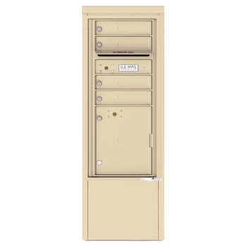 4 Tenant Doors with 1 Parcel Locker and Outgoing Mail Compartment - 4C Depot Mailbox Module - 4CADS-04-D