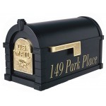 Keystone Mailbox - Black with Antique Bronze Fleur de Lis - KS-21F