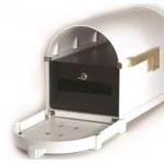 Keystone Mailbox - White with Polished Brass Script - KS-1S