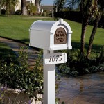 Keystone Mailbox - White with Polished Brass Script - KS-1S