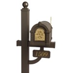 Keystone Mailbox - Bronze with Polished Brass Fleur de Lis - KS-4F