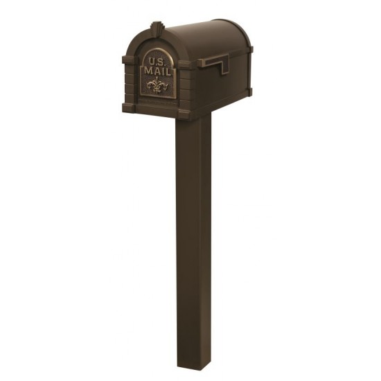 Keystone Mailbox - Bronze with Polished Brass Fleur de Lis - KS-4F