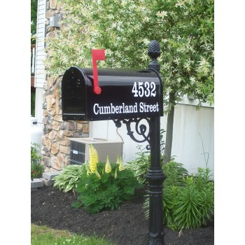 Janzer Mailbox System - Black Colored Mailbox Installed on Imperial Classic Post - SP-JB-ICP