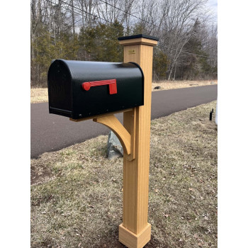 Janzer Mailbox System - Choose Your Color Mailbox Installed on Royal Crowne Hartford Vinyl Post - SP-JB-CUSTOM-RCH
