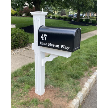Janzer Mailbox System - Choose Your Color Mailbox Installed on Fluted Vinyl Post - SP-JB-CUSTOM-FVP