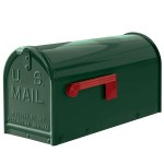 Janzer Mailbox System - Green Colored Mailbox Installed on Wood Post - SP-JG-WP
