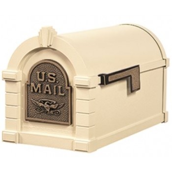 Keystone Mailbox - Almond with Antique Bronze Eagle - KS-26A