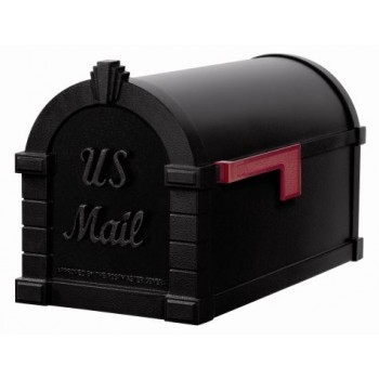 Keystone Mailbox - Black with Black Script - KS-19S