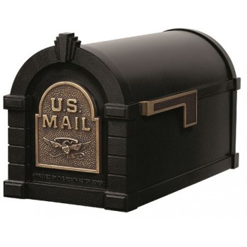 Keystone Mailbox - Black with Antique Bronze Eagle - KS-21A