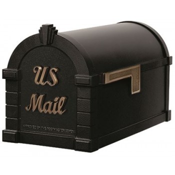Keystone Mailbox - Black with Antique Bronze Script - KS-21S