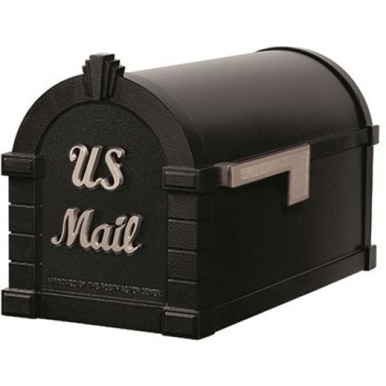 Keystone Mailbox - Black with Satin Nickel Script - KS-25S