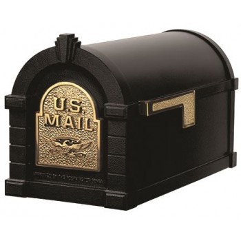 Keystone Mailbox - Black with Polished Brass Eagle - KS-7A