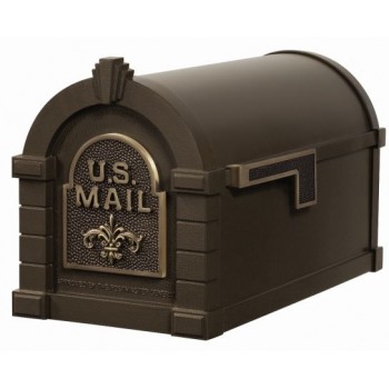 Keystone Mailbox - Bronze with Antique Bronze Fleur de Lis - KS-20F