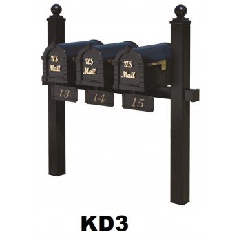 Keystone Mailbox Triple Mount Post Set - KD3 