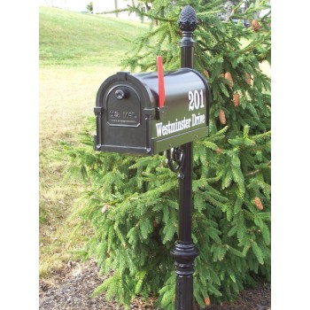 Imperial Mailbox System - Black Savannah Mailbox with Contemporary Post - SP-BS-COP