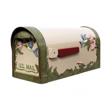 Special Lite Hummingbird Natural Hand-Painted Post Mount Mailbox - SCB-1005-NAT