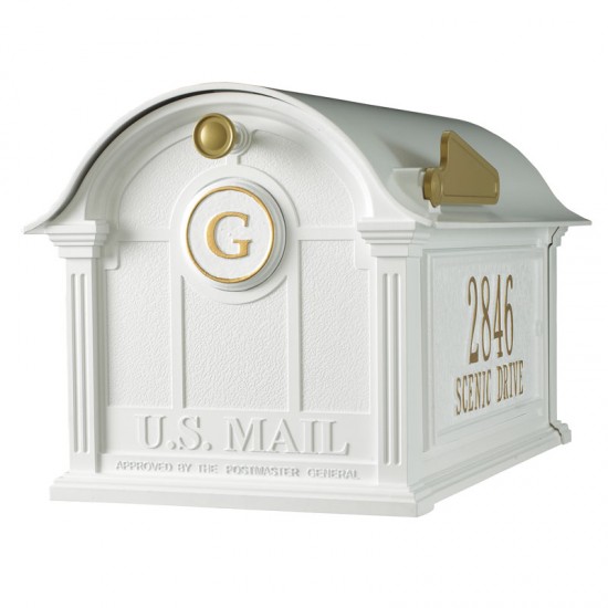 Whitehall Mailbox - Balmoral Mailbox Side Plaques and Monogram Package - WH-BMSPMP