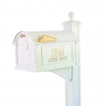 Whitehall Mailbox - Balmoral Mailbox Side Plaques, Monogram and Post Package - WH-BMSPMPP