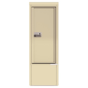 Package Protector™ PORT for Single Family Homes with Pedestal - Carrier Neutral Package Delivery Box in Depot Cabinet - In Sandstone Color