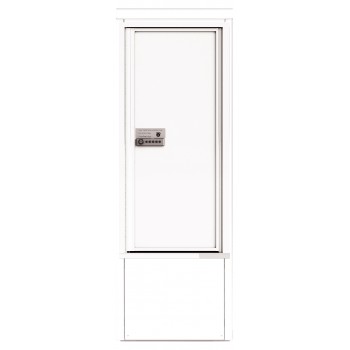 Package Protector™ PORT for Single Family Homes with Pedestal - Carrier Neutral Package Delivery Box in Depot Cabinet - In White Color