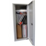 Package Protector™ PORT for Single Family Homes with Pedestal - Carrier Neutral Package Delivery Box in Depot Cabinet - In Sandstone Color