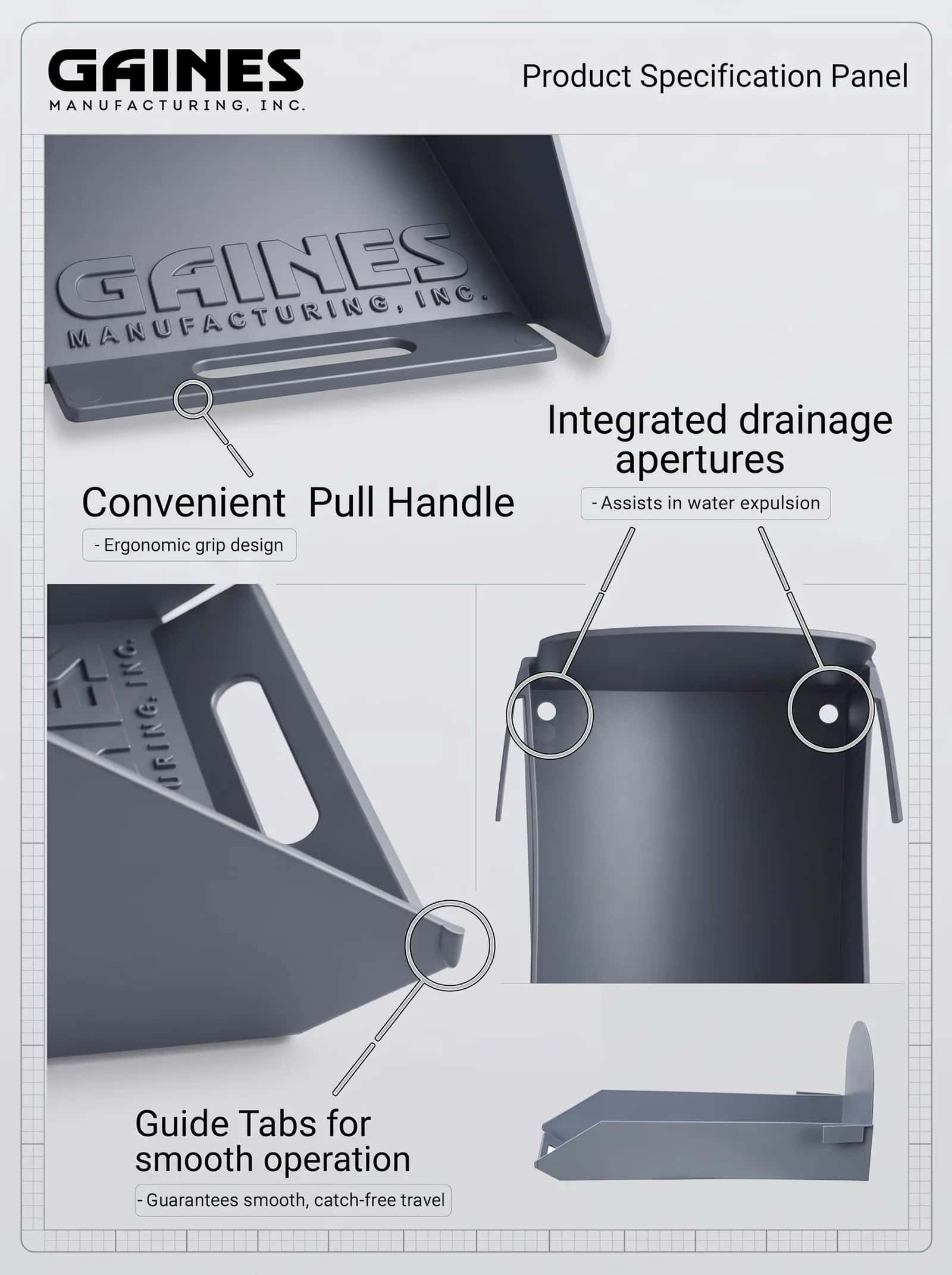 Janzer Slide Out Mailbox Tray dimension diagram
